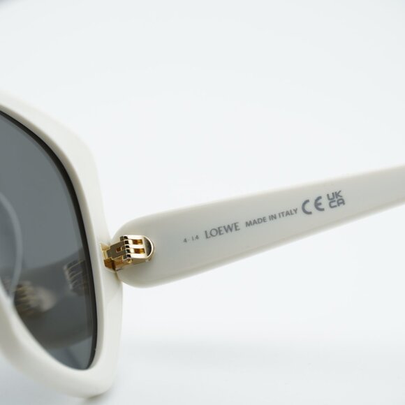 Loewe LW40133F 25A Sunglasses Ivory Butterfly Frame, Smoke Lenses